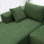 109-inch Green Modular L-shaped Minimalist Upholstered Sectional Sofa Set with Two Pieces Combination - 109W x 68D x 28.5H