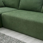 109-inch Green Modular L-shaped Minimalist Upholstered Sectional Sofa Set with Two Pieces Combination - 109W x 68D x 28.5H