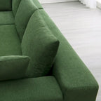109-inch Green Modular L-shaped Minimalist Upholstered Sectional Sofa Set with Two Pieces Combination - 109W x 68D x 28.5H