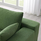 109-inch Green Modular L-shaped Minimalist Upholstered Sectional Sofa Set with Two Pieces Combination - 109W x 68D x 28.5H