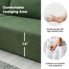 109-inch Green Modular L-shaped Minimalist Upholstered Sectional Sofa Set with Two Pieces Combination - 109W x 68D x 28.5H