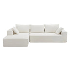 109-inch Green Modular L-shaped Minimalist Upholstered Sectional Sofa Set with Two Pieces Combination - 109W x 68D x 28.5H