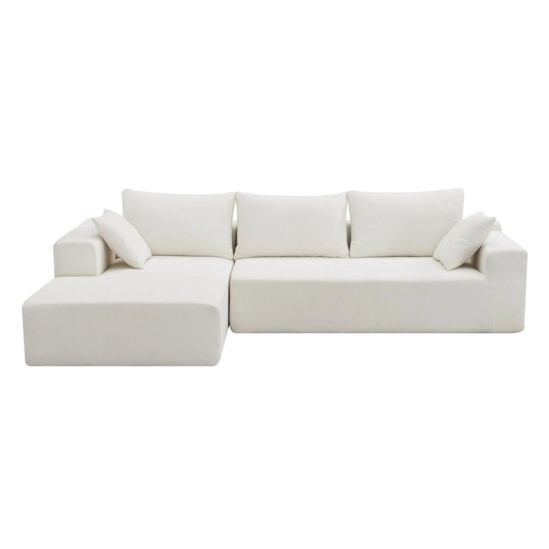 109-inch Green Modular L-shaped Minimalist Upholstered Sectional Sofa Set with Two Pieces Combination - 109W x 68D x 28.5H