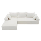 109-inch Green Modular L-shaped Minimalist Upholstered Sectional Sofa Set with Two Pieces Combination - 109W x 68D x 28.5H