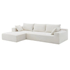 109-inch Green Modular L-shaped Minimalist Upholstered Sectional Sofa Set with Two Pieces Combination - 109W x 68D x 28.5H