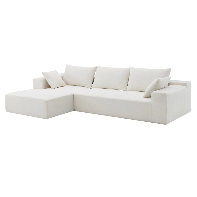 109-inch Green Modular L-shaped Minimalist Upholstered Sectional Sofa Set with Two Pieces Combination - 109W x 68D x 28.5H