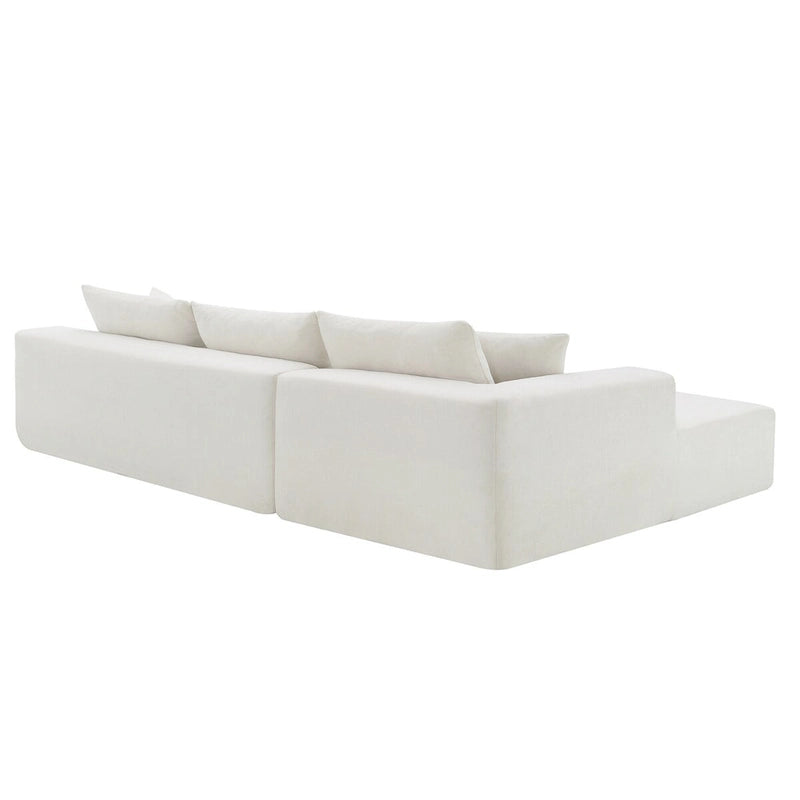 109-inch Green Modular L-shaped Minimalist Upholstered Sectional Sofa Set with Two Pieces Combination - 109W x 68D x 28.5H