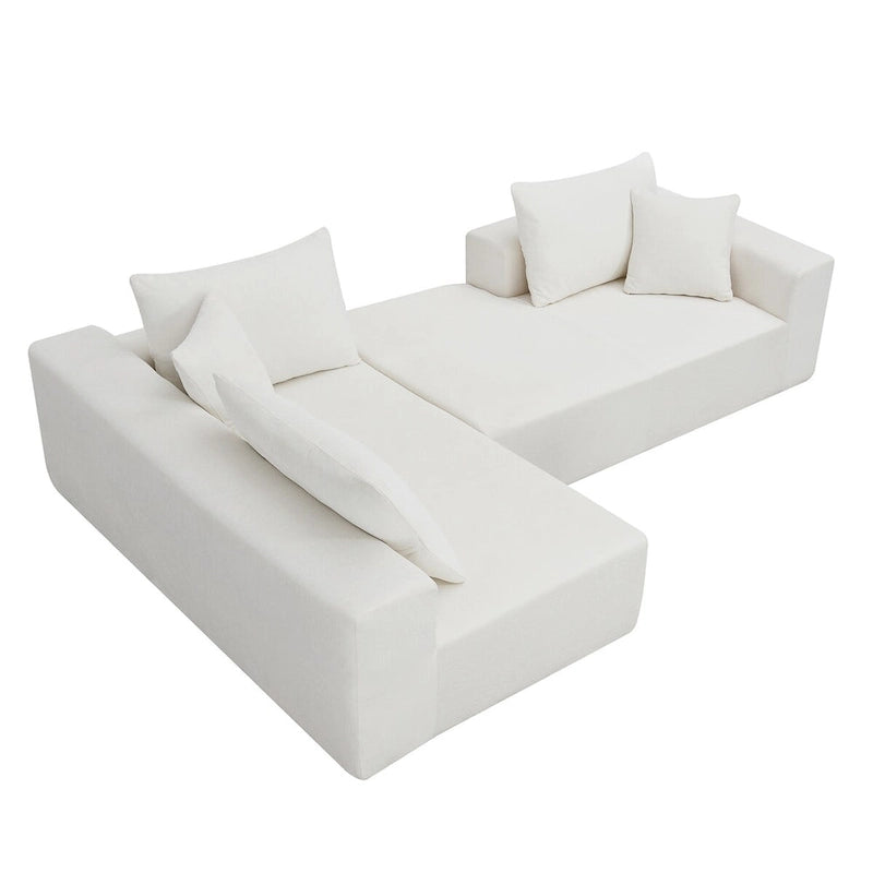 109-inch Green Modular L-shaped Minimalist Upholstered Sectional Sofa Set with Two Pieces Combination - 109W x 68D x 28.5H