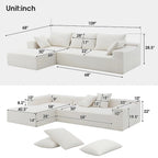 109-inch Green Modular L-shaped Minimalist Upholstered Sectional Sofa Set with Two Pieces Combination - 109W x 68D x 28.5H