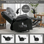 Massage Swivel Rocker Recliner Chair with Vibration Massage and Heat Ergonomic Lounge Chair USB Charge Port