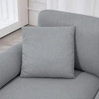 Fabric Sectional Couch with Reversible Sleeper Sofa, Modern L Shaped Sectional Sofa with Pillows, Wooden Legs