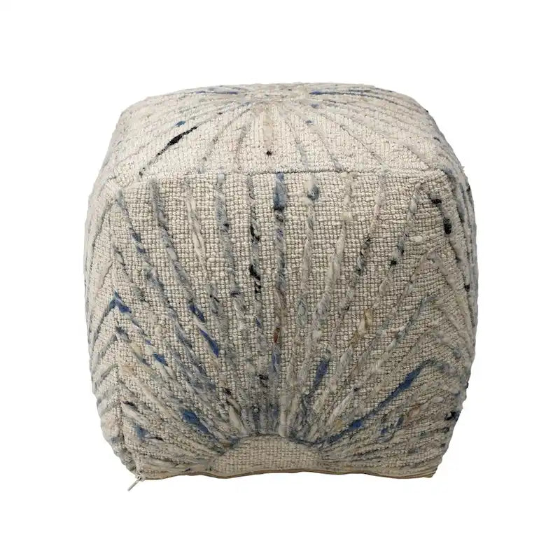 Wool Upholstered Ottoman, Ivory