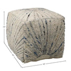 Wool Upholstered Ottoman, Ivory